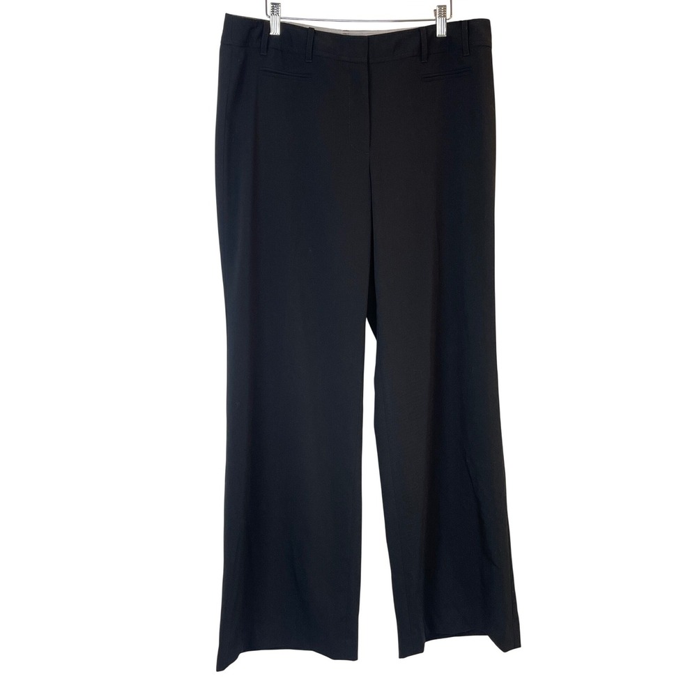 Ann Taylor Loft Wide Leg Pants Women 14 Black Excellent Career Trouser Dressy - Picture 4 of 14